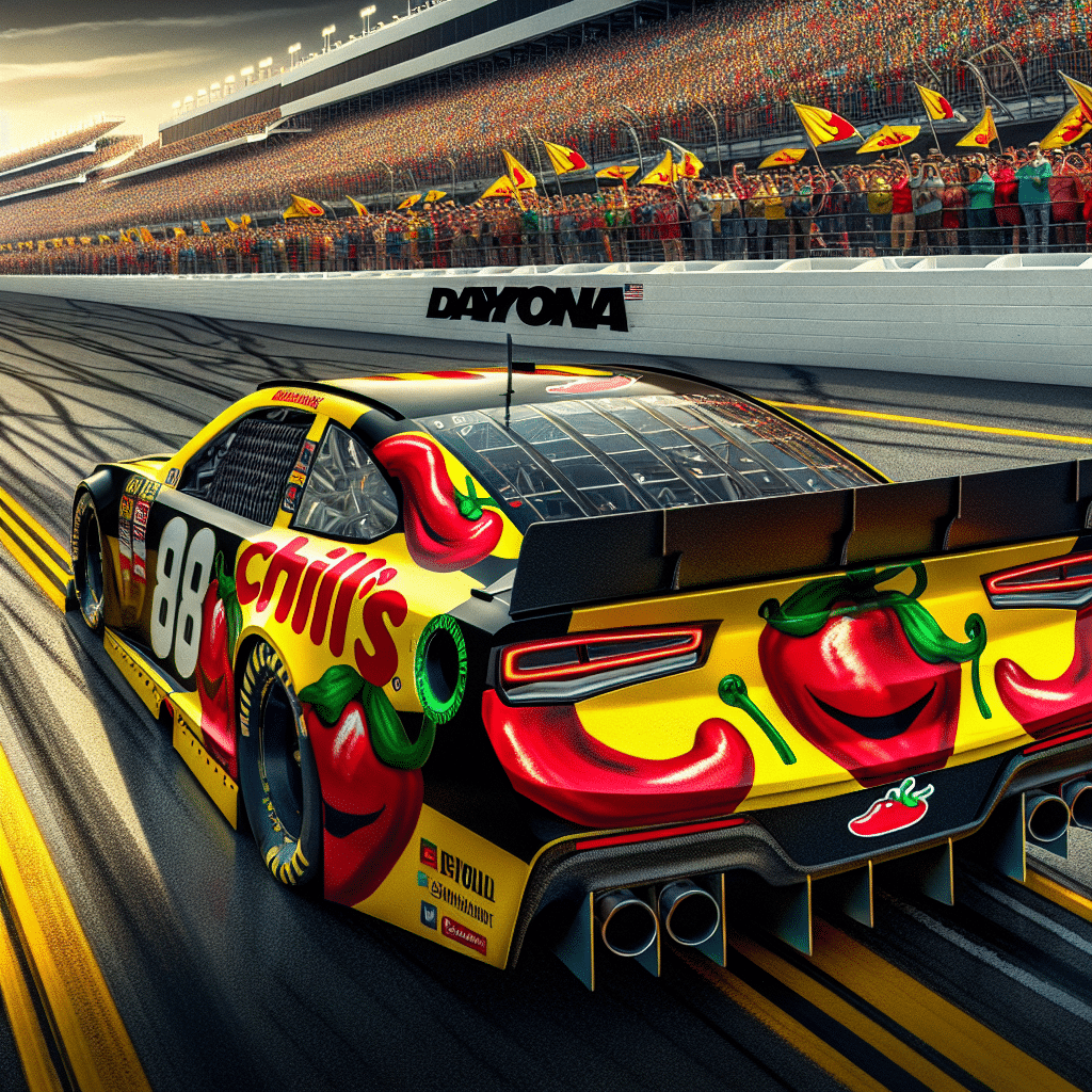 NASCAR's Corey LaJoie teams up with Chili's Grill & Bar for the Daytona 500, unveiling a new paint scheme. Excitement builds as he aims for his first Cup Series victory at Daytona International Speedway. #NASCAR #Daytona500 #CoreyLaJoie #ChilisGrillandBar