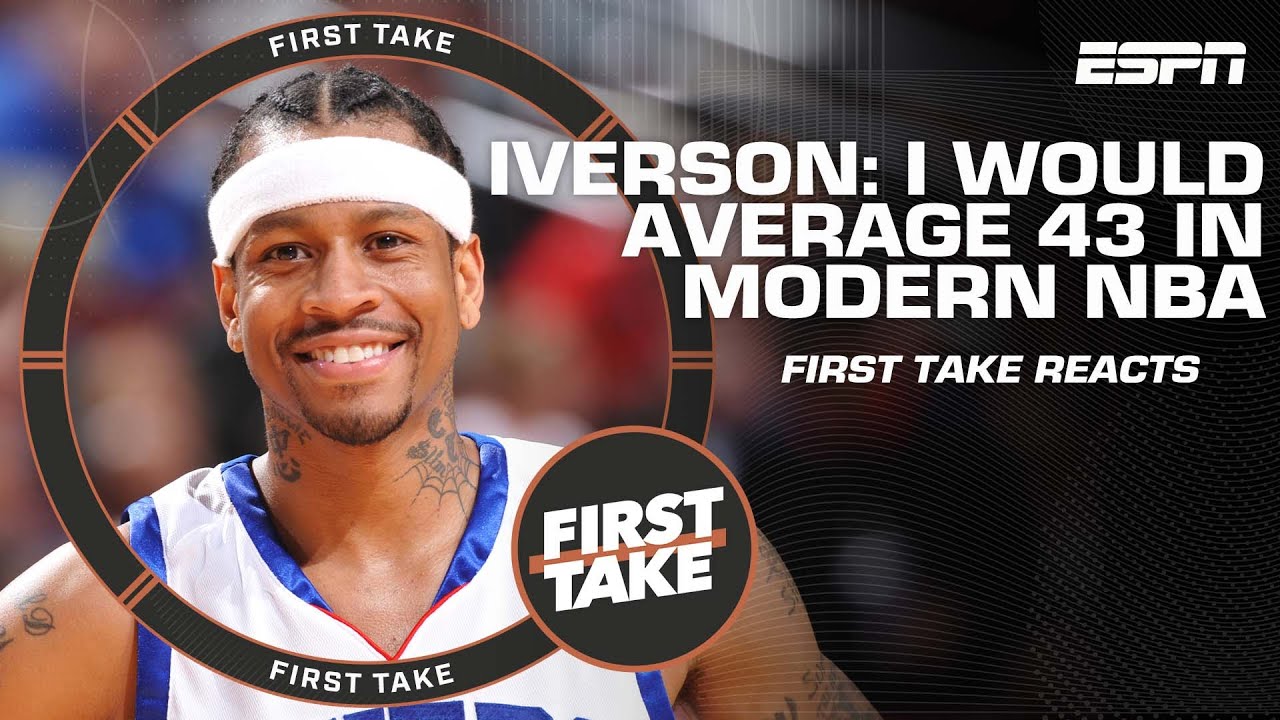 “Unleashing the Debate: Allen Iverson’s Potential 43 Point Average in Today’s NBA | First Take’s Reaction”